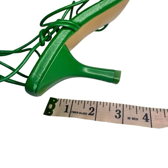 ZARA TIE STRAP HEELED SANDALS Faux Leather Strappy Ankle Lace Up‎ US 7.5 EU 38 - Picture 13 of 14